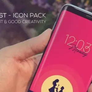 Mô tả hình ảnh: Giao diện ứng dụng Minimalist - Icon Pack với các icon được thiết kế theo phong cách tối giản.