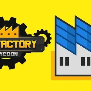 Mô tả hình ảnh: Giao diện game My Factory Tycoon với dây chuyền sản xuất hiện đại.