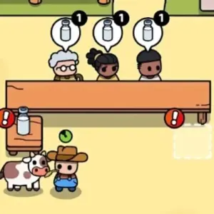 Mô tả hình ảnh về giao diện game My Pocket Farm với đồ họa tươi sáng, nhiều chi tiết hoạt hình dễ thương.