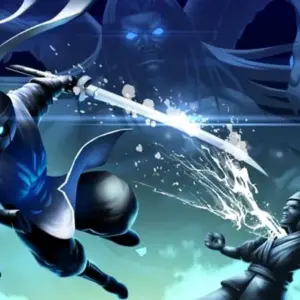Mô tả ảnh: Hình ảnh giới thiệu game Ninja Warrior với nhân vật ninja đang trong tư thế chiến đấu