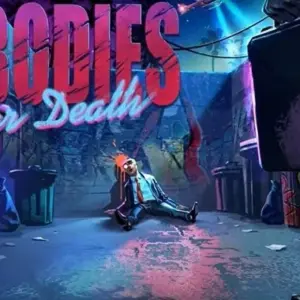 Mô tả hình ảnh: Giao diện game Nobodies: After Death với nhân vật chính đang quan sát hiện trường vụ án.