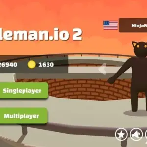 Mô tả hình ảnh: Giao diện game Noodleman.io 2 với các nhân vật dạng sợi mì đang chiến đấu.