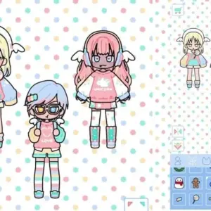 mô tả hình ảnh: giao diện game Pastel Friends với các nhân vật chibi đáng yêu