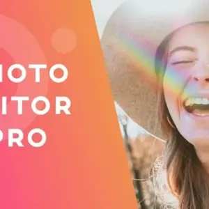 Mô tả hình ảnh: Giao diện chính của ứng dụng Photo Editor Pro với nhiều tính năng chỉnh sửa ảnh.