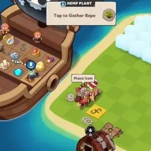 Alt text: Hình ảnh giao diện game Pirate Evolution! với hình ảnh một hòn đảo hải tặc.