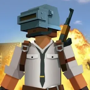 Mô tả ảnh: Hình ảnh gameplay của PIXEL'S UNKNOWN BATTLE GROUND với nhân vật đang chiến đấu.