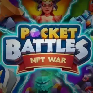 Mô tả hình ảnh: Giao diện chính của game Pocket Battles với hình ảnh các nhân vật chibi và nút bấm bắt đầu chiến đấu
