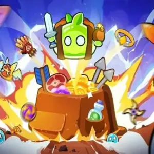 Mô tả hình ảnh: Giao diện game Pocket Fairy với nhân vật chính và quái vật