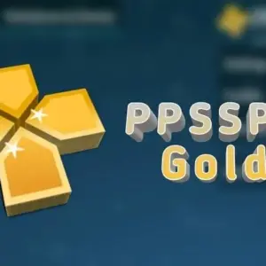 Mô tả hình ảnh: Logo PPSSPP Gold trên nền đen