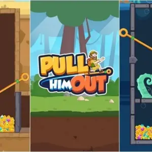 Mô tả hình ảnh: Hình ảnh giới thiệu game Pull Him Out với nhân vật chính đang bị mắc kẹt