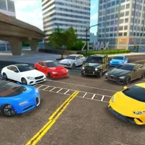Mô tả hình ảnh: Giao diện game Racing in Car 2021 với hình ảnh một chiếc xe thể thao đang di chuyển trên đường cao tốc.