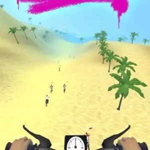 Alt text: Hình ảnh giới thiệu game Riding Extreme 3D với một tay đua đang thực hiện cú nhảy ngoạn mục trên chiếc xe địa hình.