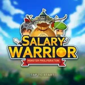 Mô tả hình ảnh: Hình ảnh giới thiệu game Salary Warrior với nhân vật chính và quái vật
