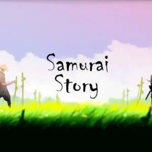 Mô tả hình ảnh: Hình ảnh giới thiệu game Samurai Story với nhân vật samurai chính