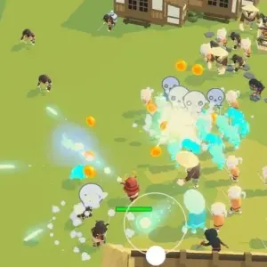 Mô tả hình ảnh: Hình ảnh gameplay Samurai Survivor với nhân vật chính đang chém kẻ thù.
