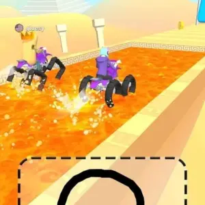 Mô tả ảnh: Giao diện game Scribble Rider với nhân vật đang đua trên đường đua đầy chướng ngại vật.