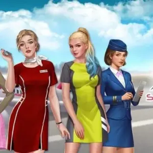 Mô tả ảnh: Giao diện game Sexy Airlines với hình ảnh một tiếp viên hàng không xinh đẹp.