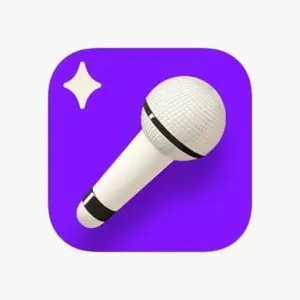 Mô tả hình ảnh: Giao diện chính của ứng dụng Simply Sing với nút micro ở giữa