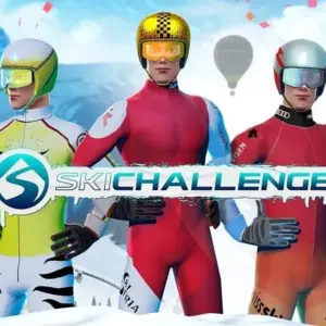 Mô tả ảnh: Giao diện game Ski Challenge với hình ảnh vận động viên trượt tuyết đang lao xuống dốc