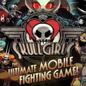 Mô tả hình ảnh: Hình ảnh quảng cáo game Skullgirls với các nhân vật nữ trong game