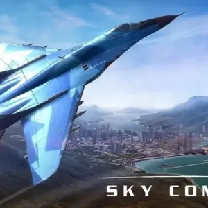 Mô tả ảnh: Hình ảnh game Sky Combat với máy bay chiến đấu trên bầu trời