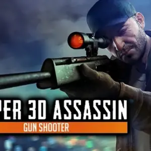 Mô tả ảnh: Hình ảnh gameplay của Sniper 3D Assassin với cảnh người chơi đang ngắm bắn mục tiêu.