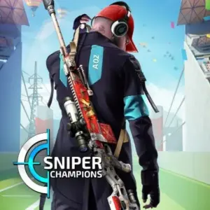 Mô tả hình ảnh: Giao diện game Sniper Champions với hình ảnh một tay súng bắn tỉa đang nhắm bắn.