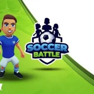 Mô tả ảnh: Giao diện game Soccer Battle với hình ảnh cầu thủ đang thi đấu