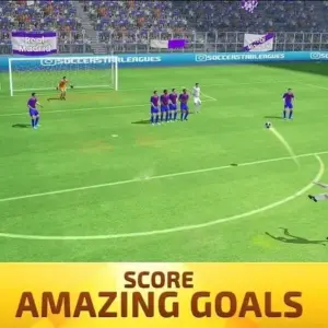 Mô tả ảnh: Giao diện game Soccer Star 2022 Top Leagues với hình ảnh cầu thủ trên sân cỏ