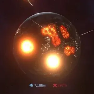 Mô tả hình ảnh về giao diện game Solar Smash với các tùy chọn vũ khí
