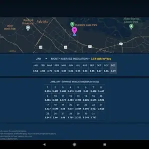 Mô tả hình ảnh: Giao diện chính của ứng dụng SolarCalc Pro trên điện thoại