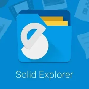 Mô tả ảnh: Giao diện chính của ứng dụng Solid Explorer File Manager với tông màu tối và các biểu tượng dễ nhận biết.