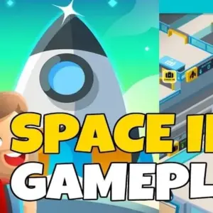 mô tả hình ảnh: Giao diện game Space Inc với hình ảnh tàu vũ trụ và hành tinh