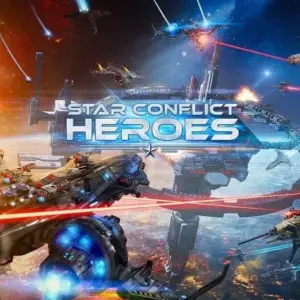 Mô tả ảnh: Hình ảnh game Star Conflict Heroes với một con tàu vũ trụ khổng lồ đang bay trong không gian