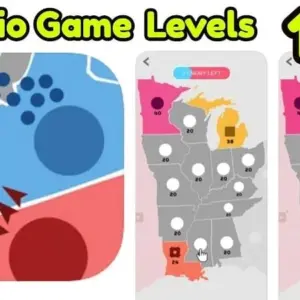 Mô tả hình ảnh: Giao diện game State.io với bản đồ thế giới và các vùng lãnh thổ được chia theo màu sắc.