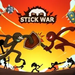 Mô tả hình ảnh: Giao diện game Stick Battle: War of Legions với hình ảnh quân đội người que đang chiến đấu.