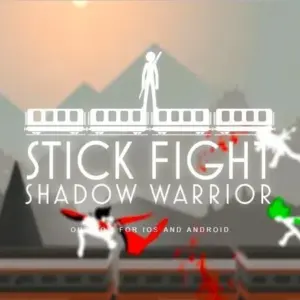 Mô tả hình ảnh: Giao diện game Stick Fight: Shadow Warrior với nhân vật chính đang chiến đấu.