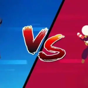 Mô tả hình ảnh: Banner quảng cáo game Stickman Fighter Dragon Shadow với hình ảnh nhân vật stickman đang chiến đấu