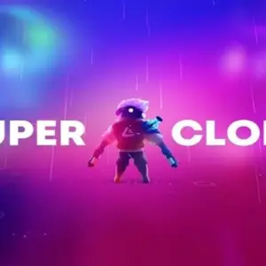 Mô tả hình ảnh: Giao diện game Super Clone với nhân vật chính đang chiến đấu