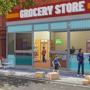 Giao diện game Supermarket Cashier Games 3D