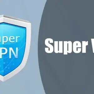 Mô tả ảnh: Giao diện ứng dụng SuperVPN với nút kết nối nổi bật.