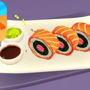 Mô tả hình ảnh về giao diện game Sushi Roll 3D