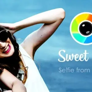 Mô tả ảnh: Giao diện ứng dụng Sweet Selfie với các tính năng chỉnh sửa ảnh nổi bật.