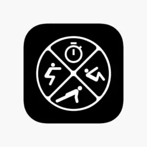 Mô tả hình ảnh: Giao diện ứng dụng Tabata HIIT với hình ảnh một người đàn ông đang tập luyện.