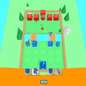 Mô tả ảnh: Giao diện game Tactical Merge với hình ảnh các đơn vị quân đội