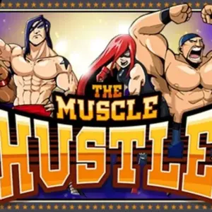mô tả hình ảnh: giao diện game The Muscle Hustle với các đô vật được thiết kế theo phong cách hoạt hình