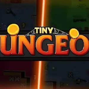 Mô tả ảnh: Hình ảnh gameplay của Tiny Dungeon với nhân vật chính đang chiến đấu với quái vật