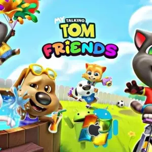 Mô tả ảnh: Hình ảnh giới thiệu game My Talking Tom Friends với các nhân vật chính