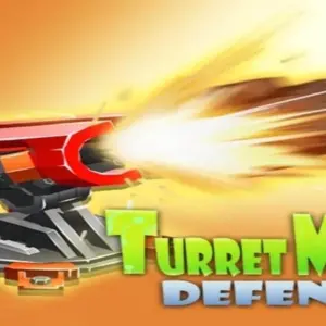 Mô tả hình ảnh: Giao diện chính của game Turret Merge Defense với các tháp pháo được sắp xếp sẵn sàng chiến đấu.