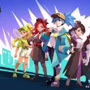 Mô tả hình ảnh: Hình ảnh giới thiệu game Twinworld Survivor với một nữ chiến binh đang chiến đấu với quái vật.
